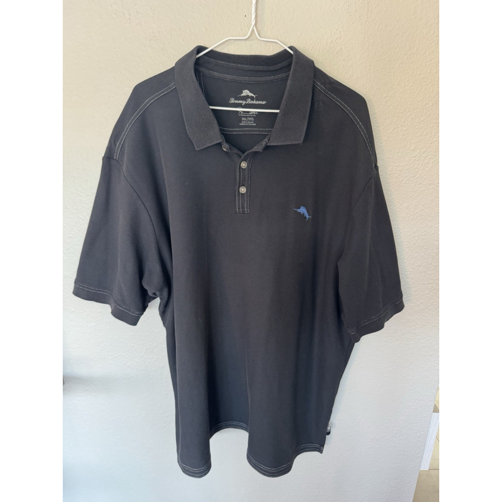 Tommy Bahama Polo Shirt Mens 3XL Short Sleeve Blue Beach Outdoors Casual